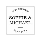 Stijlvol modern stel slaat de datum op 	rubberstempel (Afrduk)