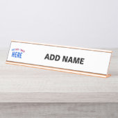 STIJLVOL MODERN  WIT GEVERIFIEERD BRANDED BUREAU NAAMBORDJE (Voorkant)