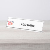 STIJLVOL MODERN WIT GEVERIFIEERD BRANDED BUREAU NAAMBORDJE (Voorkant)