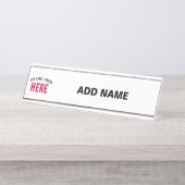 STIJLVOL MODERN WIT GEVERIFIEERD BRANDED BUREAU NAAMBORDJE (Voorkant)