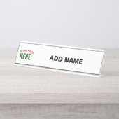 STIJLVOL MODERN  WIT GEVERIFIEERD BRANDED BUREAU NAAMBORDJE (Voorkant)