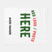 STIJLVOL MODERN WIT GEVERIFIEERD BRANDED FLEECE DEKEN (Voorkant (Horizontaal))