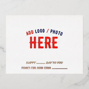 STIJLVOL MODERN WIT GEVERIFIEERD BRANDED FOLIE FEESTDAGEN BRIEFKAART