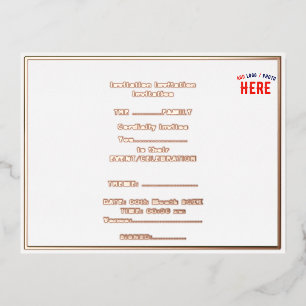 STIJLVOL MODERN WIT GEVERIFIEERD BRANDED FOLIE UITNODIGING BRIEFKAART