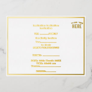 STIJLVOL MODERN WIT GEVERIFIEERD BRANDED FOLIE UITNODIGING BRIEFKAART