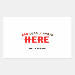 STIJLVOL MODERN WIT GEVERIFIEERD BRANDED RECHTHOEKIGE STICKER