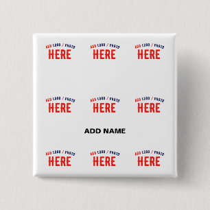 STIJLVOL MODERN WIT GEVERIFIEERD BRANDED VIERKANTE BUTTON 5,1 CM
