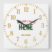 STIJLVOL MODERN WIT GEVERIFIEERD BRANDED VIERKANTE KLOK (Voorkant)