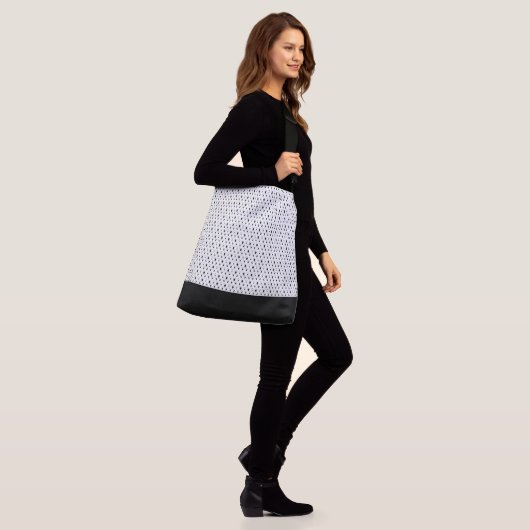 Stijlvol, modern zwart, geometrisch patroon crossbody tas (Op model)