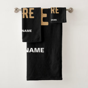 STIJLVOL MODERN ZWART GEVERIFIEERD BRANDED BAD HANDDOEK
