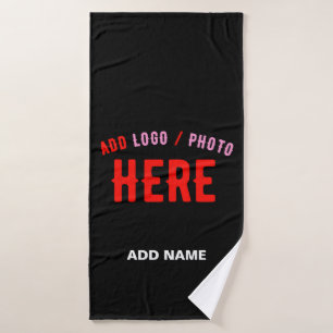 STIJLVOL MODERN ZWART GEVERIFIEERD BRANDED BADHANDDOEK