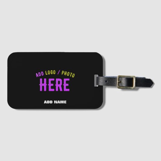 STIJLVOL MODERN ZWART GEVERIFIEERD BRANDED BAGAGELABEL (Voorkant (horizontaal))