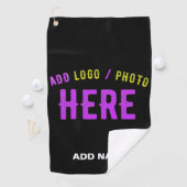 STIJLVOL MODERN  ZWART GEVERIFIEERD BRANDED GOLFHANDDOEK (Insitu)