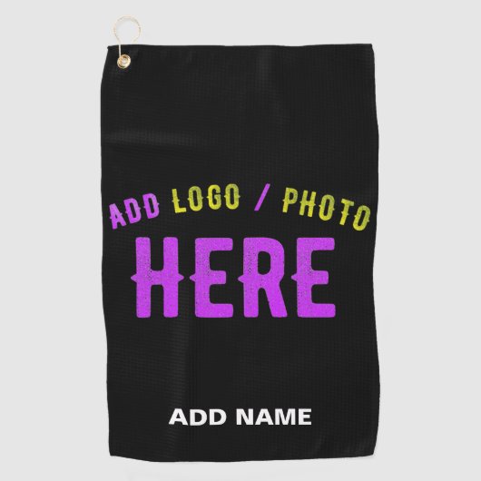 STIJLVOL MODERN  ZWART GEVERIFIEERD BRANDED GOLFHANDDOEK (Voorkant)