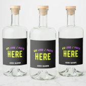 STIJLVOL MODERN ZWART GEVERIFIEERD BRANDED LIKEURFLES ETIKET (Flessen)