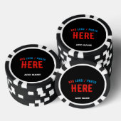 STIJLVOL MODERN  ZWART GEVERIFIEERD BRANDED POKER CHIPS (Opstapeling)