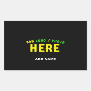 STIJLVOL MODERN  ZWART GEVERIFIEERD BRANDED RECHTHOEKIGE STICKER