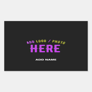 STIJLVOL MODERN ZWART GEVERIFIEERD BRANDED RECHTHOEKIGE STICKER