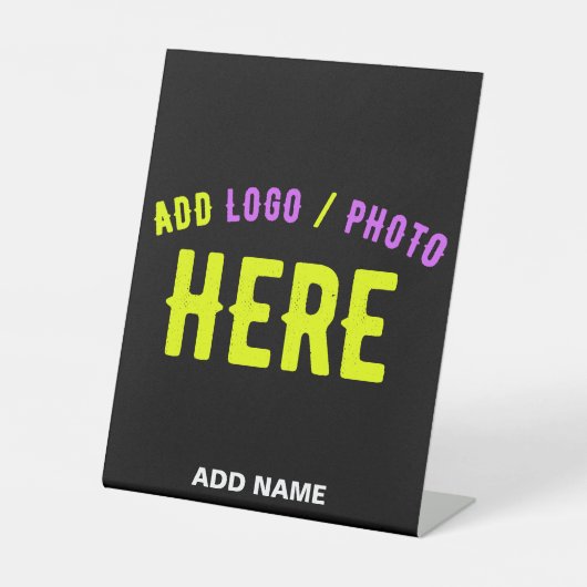 STIJLVOL MODERN ZWART GEVERIFIEERD BRANDED RECLAMEBORD MET VOETSTUK (Voorkant)