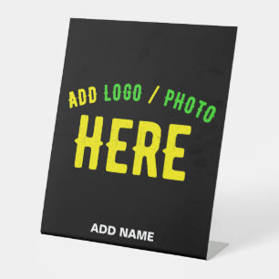 STIJLVOL MODERN  ZWART GEVERIFIEERD BRANDED RECLAMEBORD MET VOETSTUK