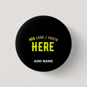 STIJLVOL MODERN ZWART GEVERIFIEERD BRANDED RONDE BUTTON 3,2 CM