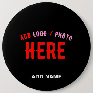 STIJLVOL MODERN ZWART GEVERIFIEERD BRANDED RONDE BUTTON 6,0 CM