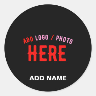 STIJLVOL MODERN ZWART GEVERIFIEERD BRANDED RONDE STICKER