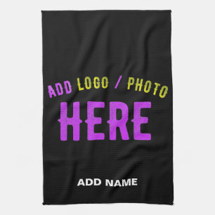 STIJLVOL MODERN  ZWART GEVERIFIEERD BRANDED THEEDOEK