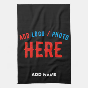 STIJLVOL MODERN  ZWART GEVERIFIEERD BRANDED THEEDOEK