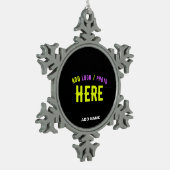 STIJLVOL MODERN ZWART GEVERIFIEERD BRANDED TIN SNEEUWVLOK ORNAMENT (Links)