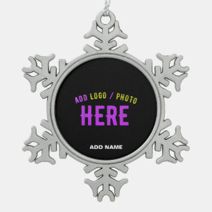 STIJLVOL MODERN ZWART GEVERIFIEERD BRANDED TIN SNEEUWVLOK ORNAMENT