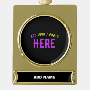 STIJLVOL MODERN  ZWART GEVERIFIEERD BRANDED VERGULD BANNER ORNAMENT