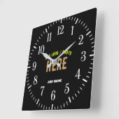 STIJLVOL MODERN ZWART GEVERIFIEERD BRANDED VIERKANTE KLOK (Hoek)