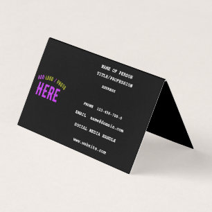 STIJLVOL MODERN ZWART GEVERIFIEERD BRANDED VISITEKAARTJES