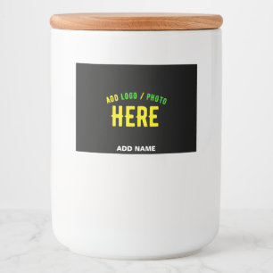 STIJLVOL MODERN  ZWART GEVERIFIEERD BRANDED VOEDSELCONTAINER ETIKET