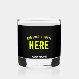 STIJLVOL MODERN  ZWART GEVERIFIEERD BRANDED WHISKY GLAS