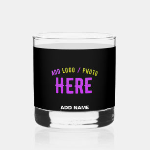 STIJLVOL MODERN ZWART GEVERIFIEERD BRANDED WHISKY GLAS