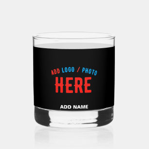 STIJLVOL MODERN  ZWART GEVERIFIEERD BRANDED WHISKY GLAS