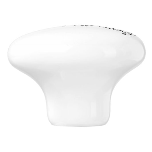 Stijlvol modern zwart, grafisch station en script keramische knop (Zijkant)