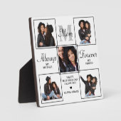 Stijlvol MOM Persoonlijk Monogram 5 Foto Collage Fotoplaat (Voorkant)