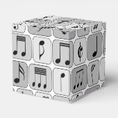 Stijlvol monochrome geometrische Muzieknoten Bedankdoosjes (Achterkant)