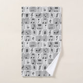 Stijlvol monochrome geometrische Muzieknoten Patro Bad Handdoek (Handdoek)