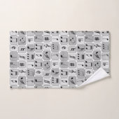 Stijlvol monochrome geometrische Muzieknoten Patro Bad Handdoek (Handdoek)