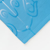 Stijlvol Monogram Blue Flower Wonderful Fleece Deken (Hoek)