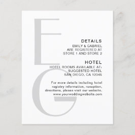 Stijlvol monogram. Eenvoudige moderne trouwgegeven