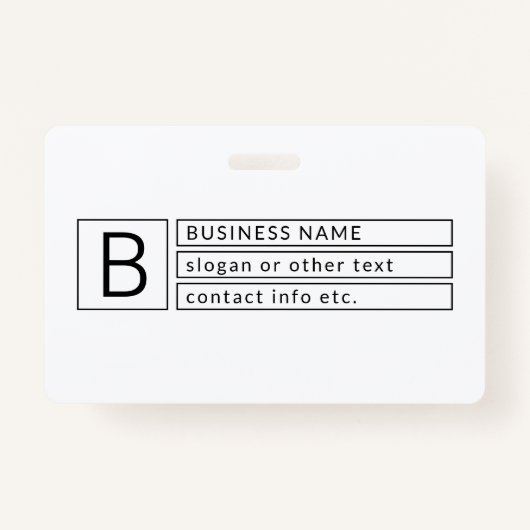 Stijlvol monogram en bedrijfsnaam (of andere tekst badge (Voorkant)