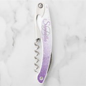 Stijlvol monogram Glitter Waiter's Corkschroef Kurkentrekker (Voorkant)
