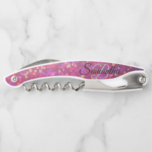 Stijlvol monogram Glitter Waiter's Corkschroef Kurkentrekker