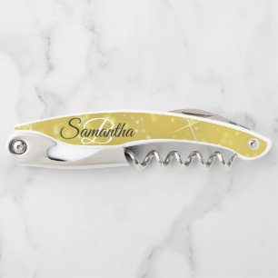 Stijlvol monogram Glitter Waiter's Corkschroef Kurkentrekker
