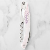 Stijlvol monogram Glitter Waiter's Corkschroef Kurkentrekker (Voorkant)